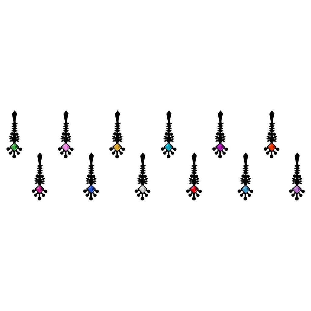 Comet Busters Beautiful Black Bindi With Multicolor Stones (20mm) (BIN310)