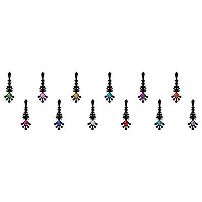 Comet Busters Beautiful Black Bindi With Multicolor Stones (20mm) (BIN310)