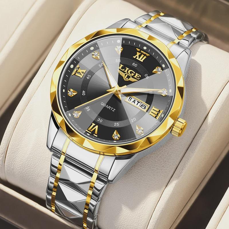 Fashion Simple Quartz Man Watch Luxury Business Steel Band Casual Sports Waterproof Date Weeks Watches