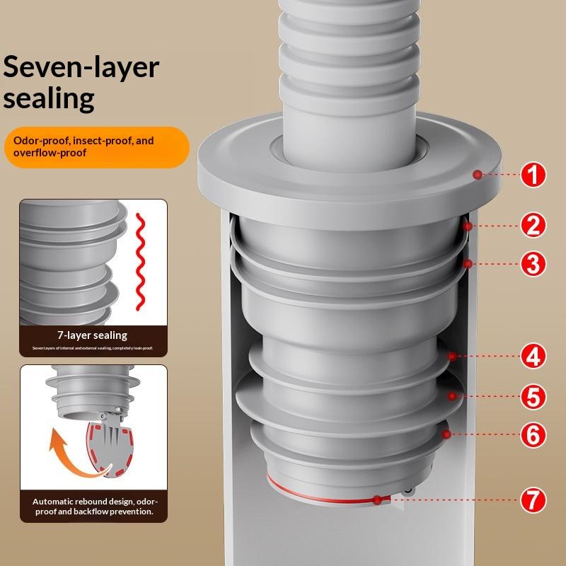Кільце-ущільнювач каналізаційного отвору для ванної кімнати, проти запаху, герметичне, заглушка для каналізаційної труби кухонної мийки, з'єднувач-заглушка для підлогового зливу пральної машини, 1 шт.