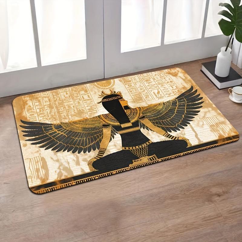 Ancient Egyptian Goddess Printed Non-Slip Floor Mat Washable Decorative Area Rug for Bathroom Kitchen Living Room Bedroom