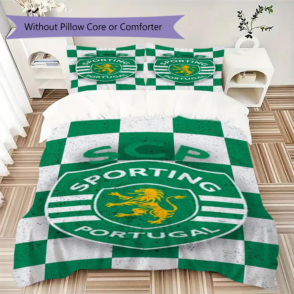 Sporting CP Pattern Bedding,Quilt Set Quilt Cover Pillowcase Home Birthday Gift(1 * duvet cover + 2 * pillowcase, without core)_lx