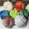 Nordic Three-Strand Knotted Ball Pillow – Handwoven Crystal Velvet Cushion 