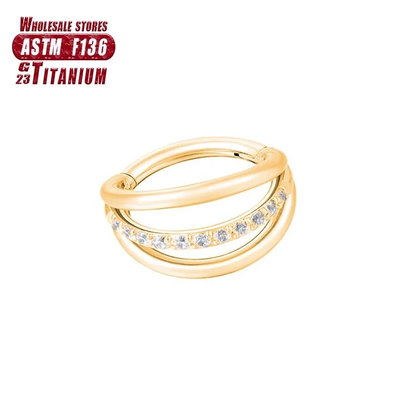 F136 Titan Piercing Septum Zirkon Ohr Tragus Knorpel Nasenringe Daith Helix Ring Clicker Schmuck für Damen Mädchen Geschenk