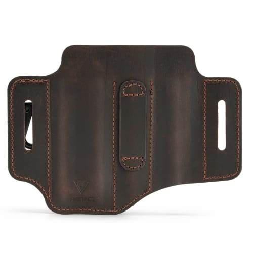 VIPERADE PJ29 Belt Multi-Tool Sheath, Men's Leather EDC Pocket Organizer, EDC Leather Sheath, Leatherman Sheath with Pen Holder and Key Fob (Brown)