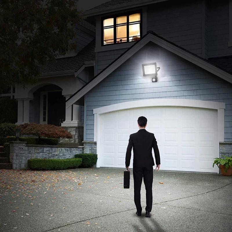 LED Flood Light Outdoor Light PIR Motion Sensor Wall Lamp 220V Waterproof Spotlights 50W 100W Reflector Garden Street Lighting
