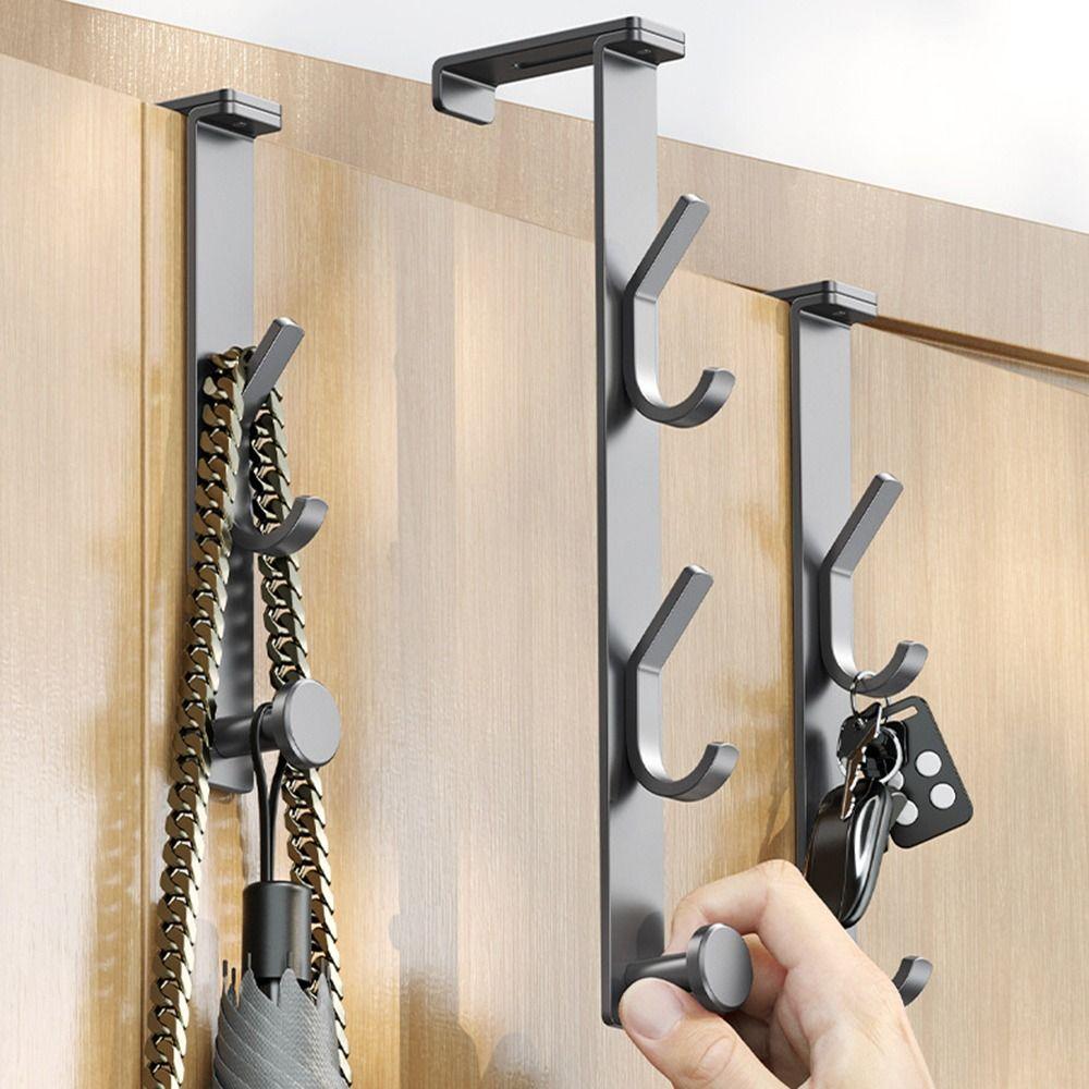 Adjustable Coat Hook Traceless Door Hooks Door Hanger Hooks  for Clothes Bag Caps Purse