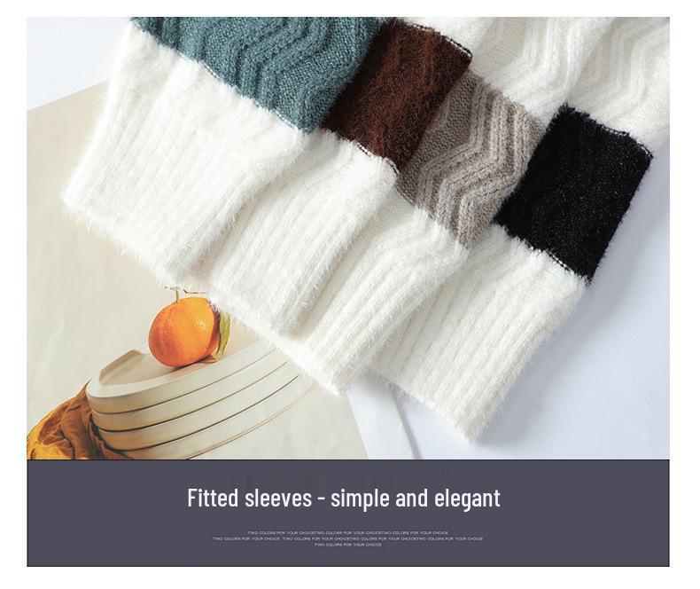 Yang Men's Striped Crew Neck Pullover: Casual Loose Knitwear for Autumn/Winter