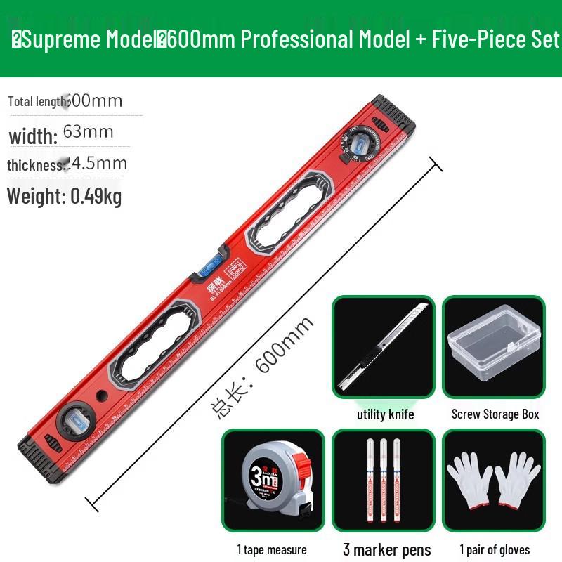 Aluminum Alloy Magnetic Spirit Level and Tape Measure Tool