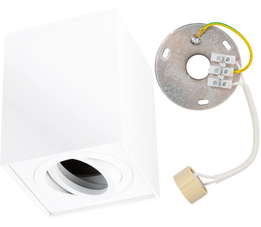 Surface-Mounted Halogen Spot Tube Movable Luminaire Amat-L Gu10 Square White