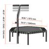 SucceBuy 54.5 Inch Mini Trampoline 450 lbs Stable & Quiet with 3 Levels Height Foam Handle for Adults Indoor/Garden Workout
