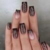 24 pcs/set Press on Nails Long Red Star Nail Girls Sexy Nail DIY Bridal Tip Daily Reusable Sexy Fake Nails Art For Women Decoration