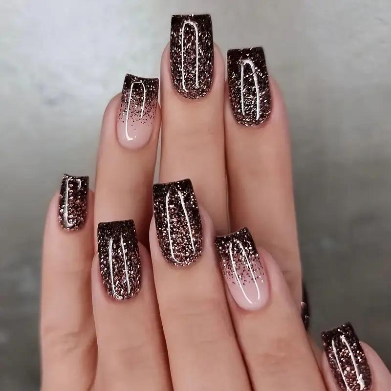 24 pcs/set Press on Nails Long Red Star Nail Girls Sexy Nail DIY Bridal Tip Daily Reusable Sexy Fake Nails Art For Women Decoration