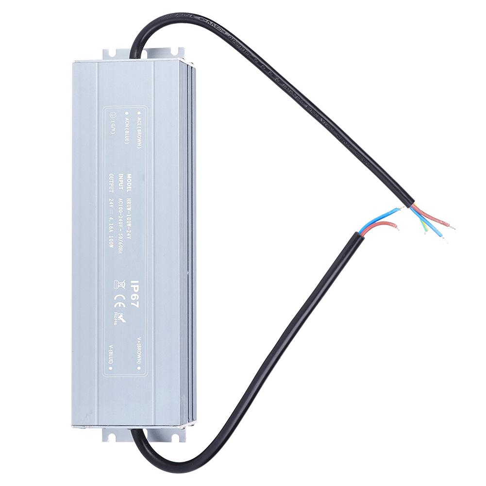 HRUW 100W 24V Switch Power Supply IP67 Waterproof LED Driver Transformer 100 240VAC