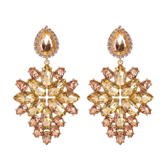2022 New Products 16 Colors New Rhinestones Jewelry Statement Earrings Big Glass Drop Earrings for Women Fashion Accessories