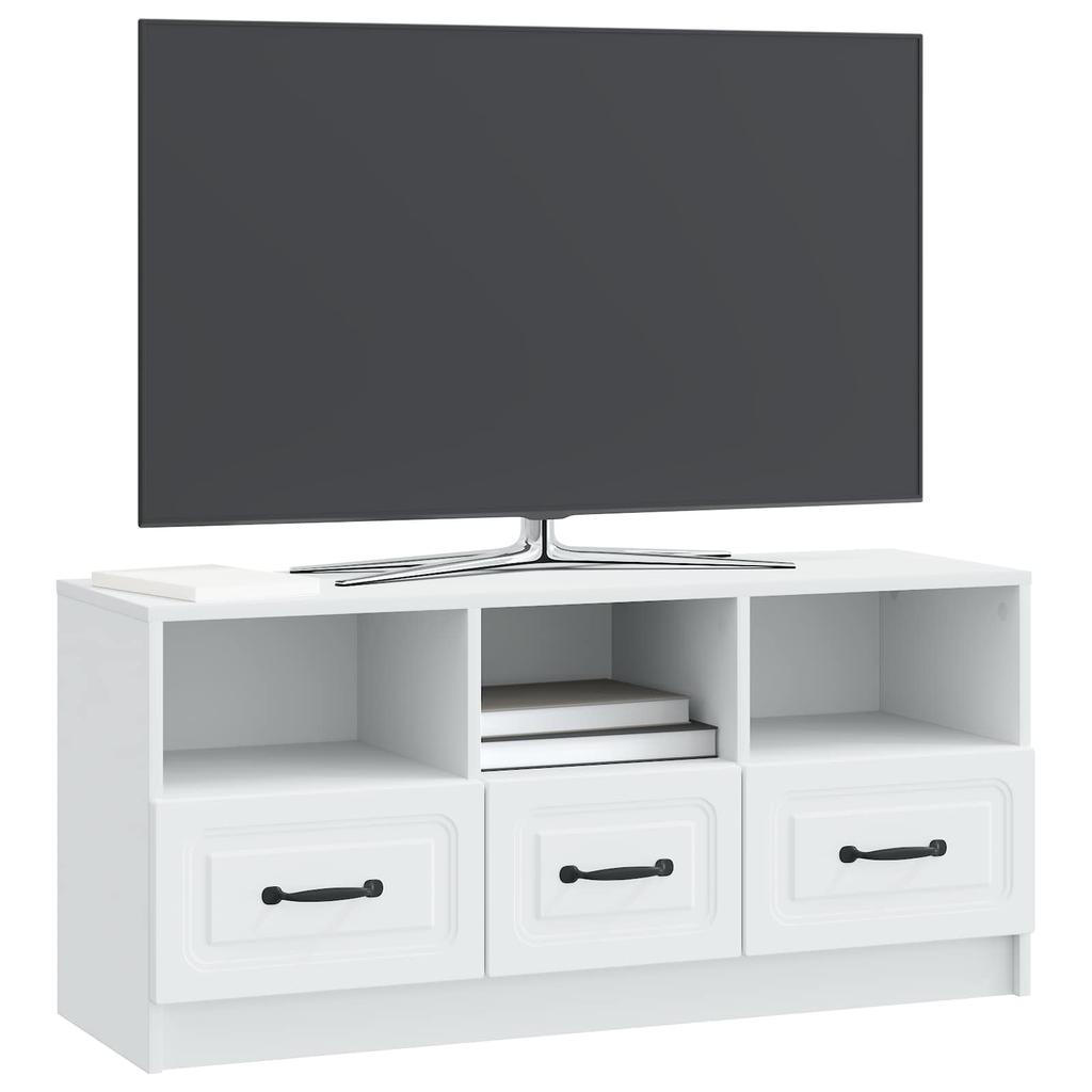 TV Cabinet with Drawers White 102 x 34.5 x 47 cm Engineered Wood
