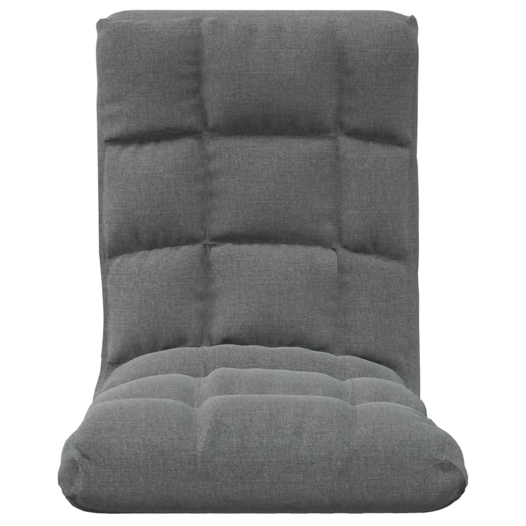 Floor Chair Foldable Light Grey Fabric