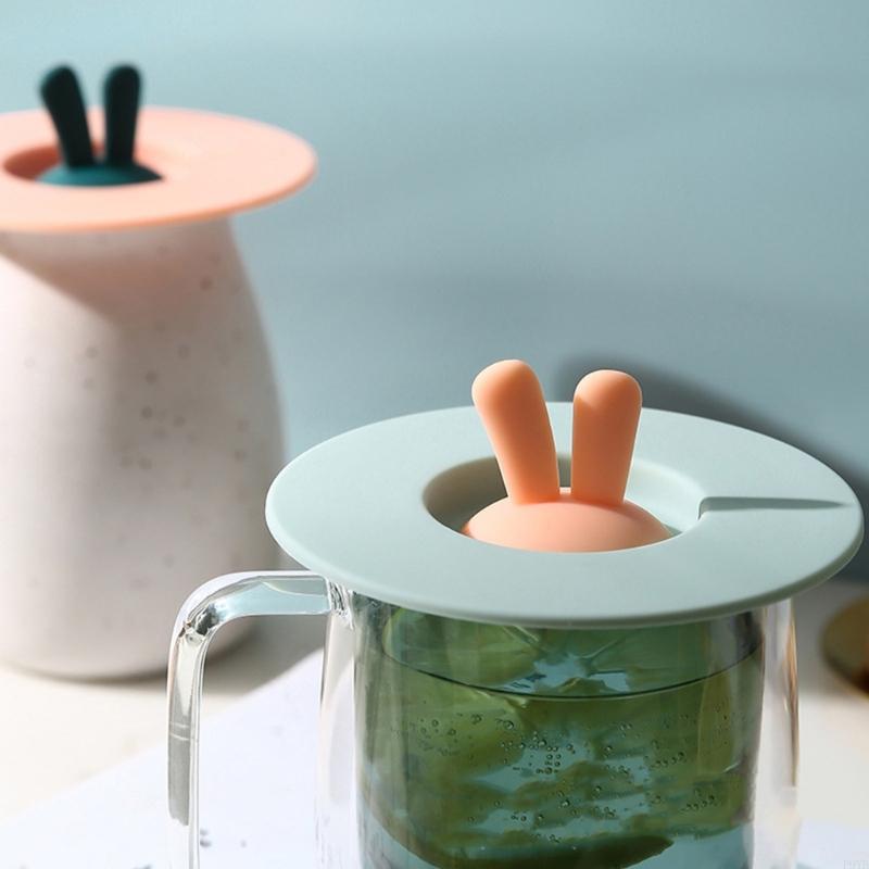 Rabbits Ear Designs Silicone Cup Lid Dustproof And Leakproof Beverage Protector For Home And Office Use