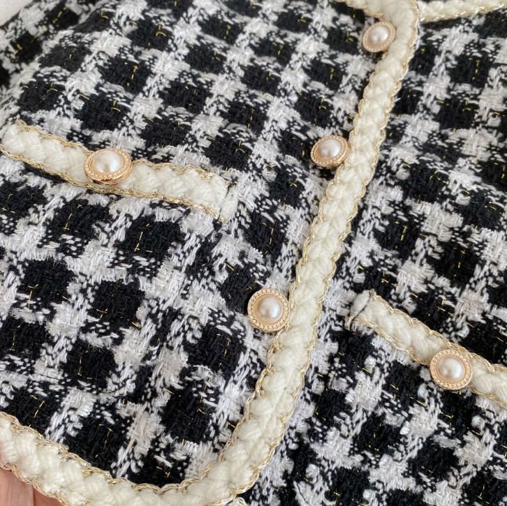 Cuddly 80cm Duffle Check Romper Cute Everyday Princess Duffle [Key Shop] Set, Gingham, White, Black, Cotton, Kids' Clothing, Wear, Stylish, Spring,