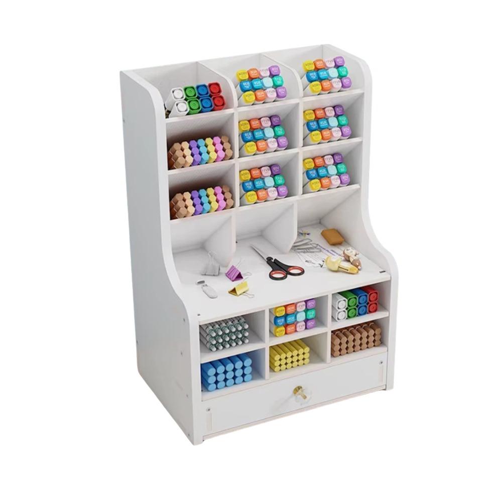 With Drawer Desk Pencil Holder Large Capacity Stationery Storage Rack Desktop Organizer  School
