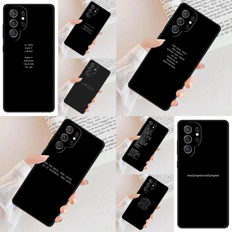 Aesthetic Minimal Quotes Cell Phone Case for Samsung Galaxy S26 Ultra S25 S24 S23 S22 S21 S20 Note10 Cover