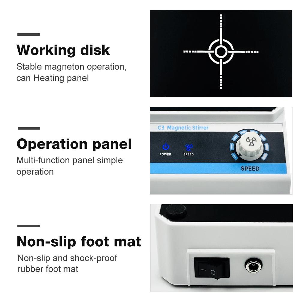 Lab Magnetic Stirrer 2000ml Capacity Stir Electric Magnetic Mixer Precision Laboratory Medical Cosmetics Mixing Device EU Plug