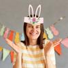 6 Pcs New Cute Bunny Ears Paper Crown Creative Easter Bunny Ears Paper Hat for Kids and Adults Easter Party Photo Prop Decor