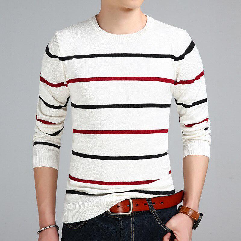 Mountainskin Pullover Men Brand Clothing Wool Slim Knitted Sweater Men Casual Striped Pull Jumper 