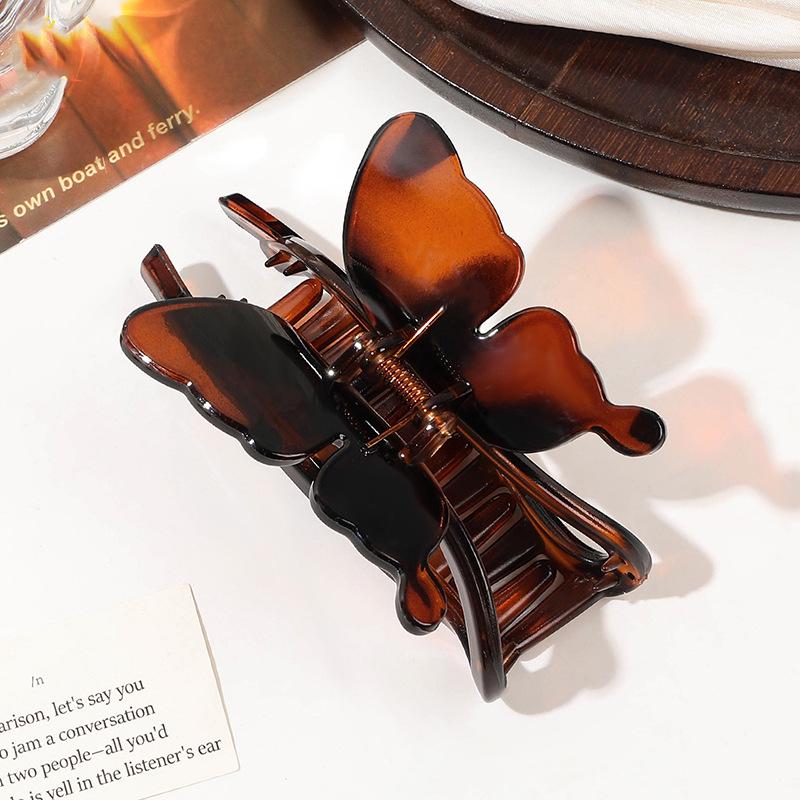 

2024 Frosted Retro Butterfly Claw Hair Clip — Women s Acrylic Headdress & Hairpin