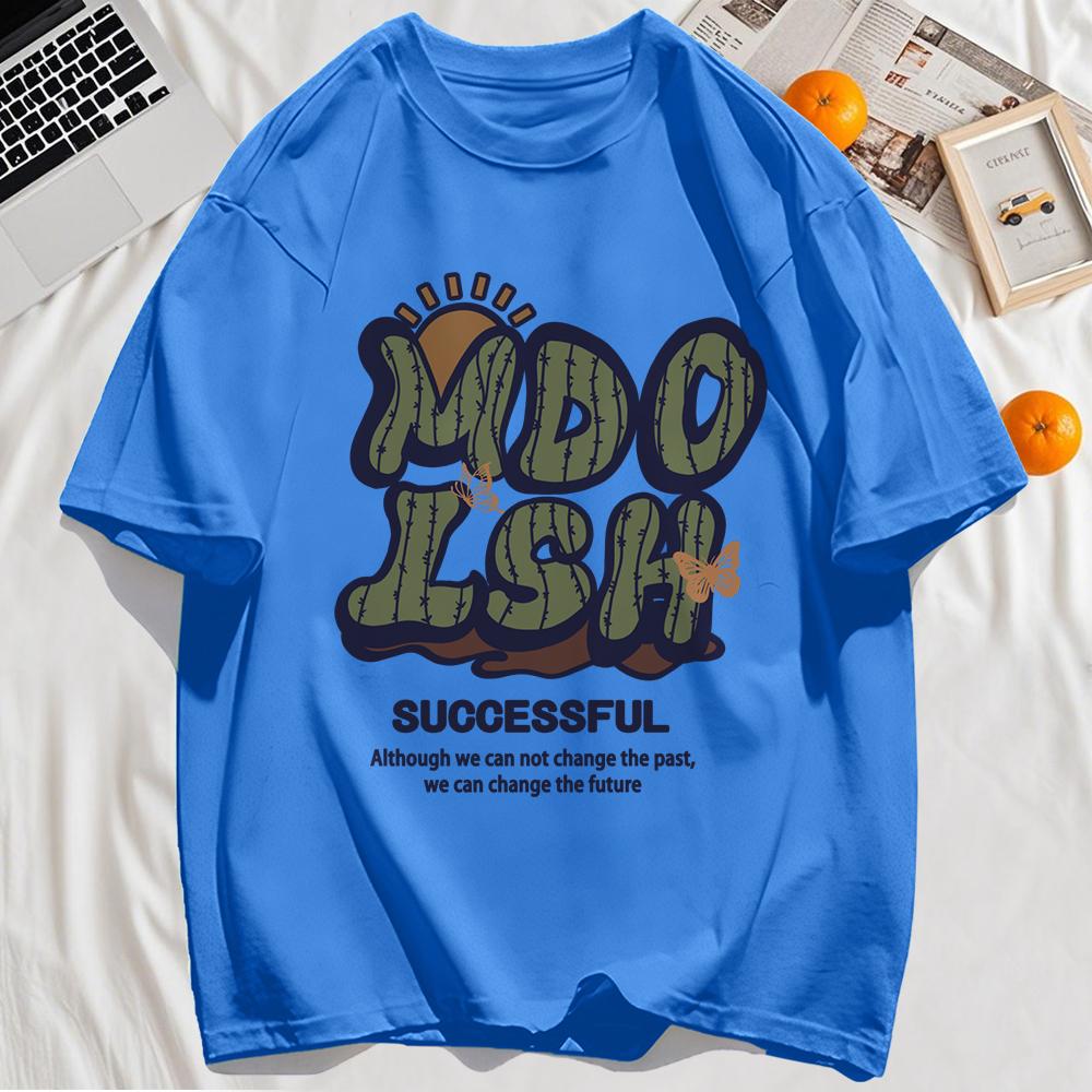 T-shirt Homme d'Été à Col Rond avec Impression de Texte Inspirant Réussi Coton Vêtements Hip Hop Streetwear