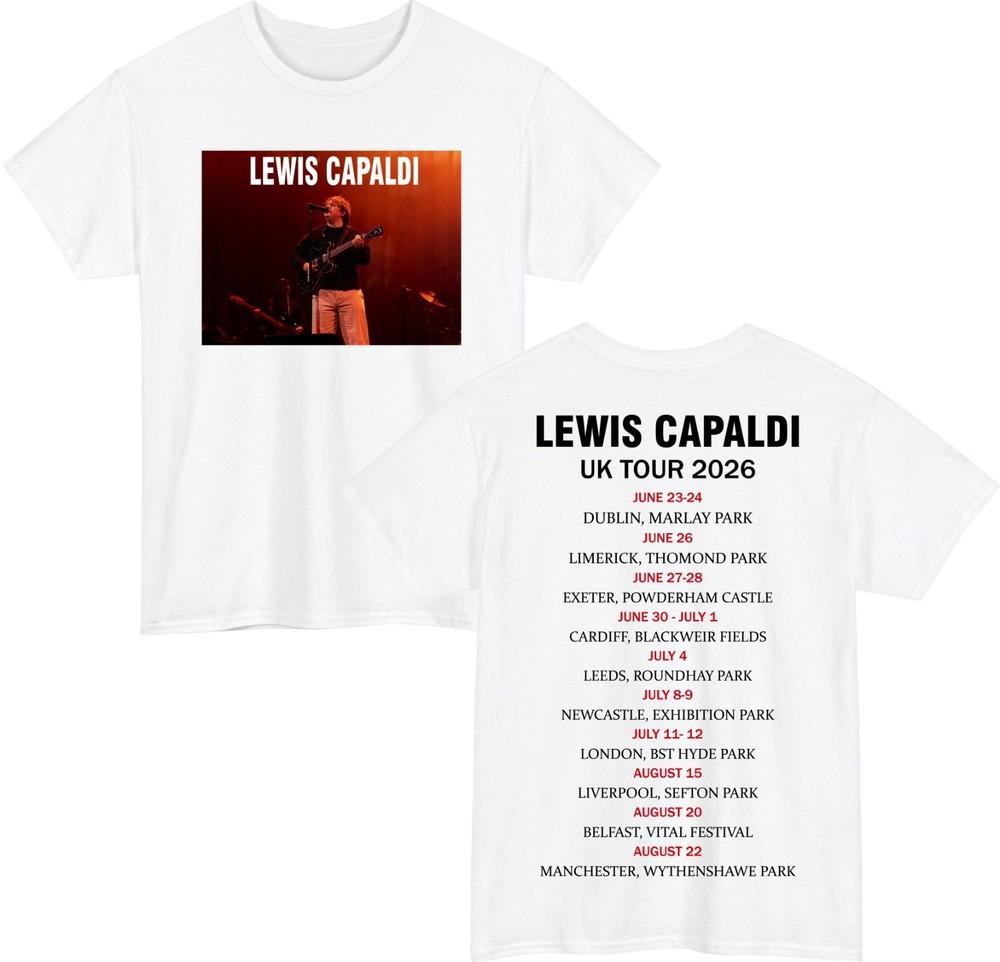 Lewis Capaldi UK Tour 2026 TShirt Concert Party Music Lover Unisex Tee Top S