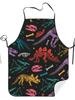 Dinosaur Skeleton Apron Colorful Fossil Pattern Kitchen Cooking Baking Gift For Kids Science Lover Chef Wear Educational