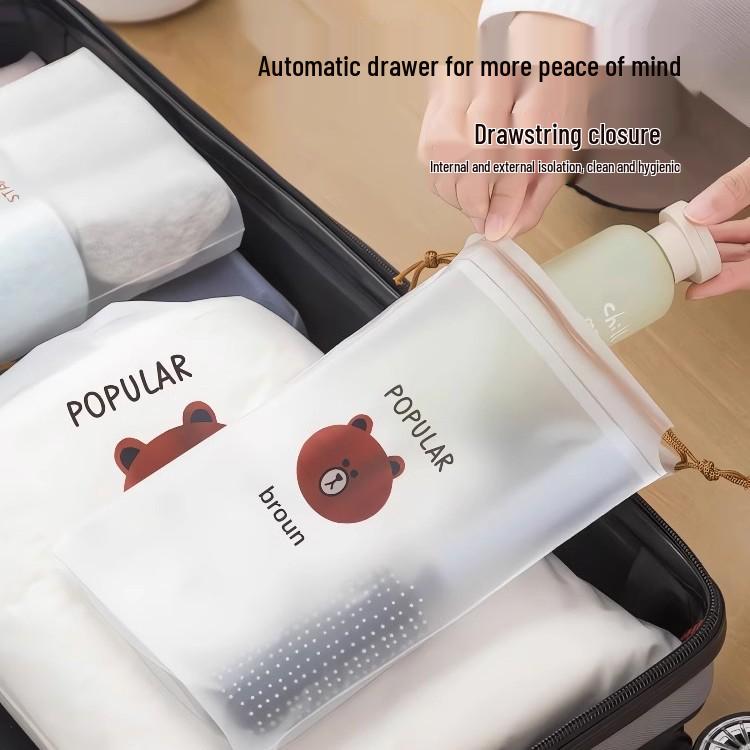 Little Bear Frosted Drawstring Shoe & Travel Storage Bag