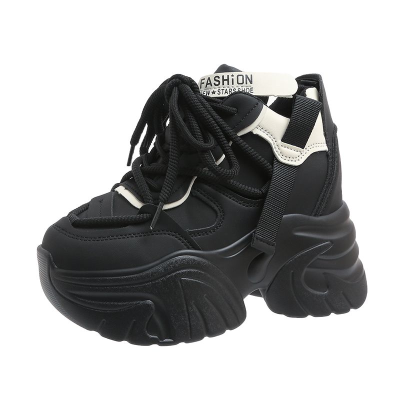 Женские теплые кроссовки на высокой платформе с мехом для снегоступов Модные женские кроссовки Мягкие массивные кроссовки для женщин 34 чёрный 3964₽