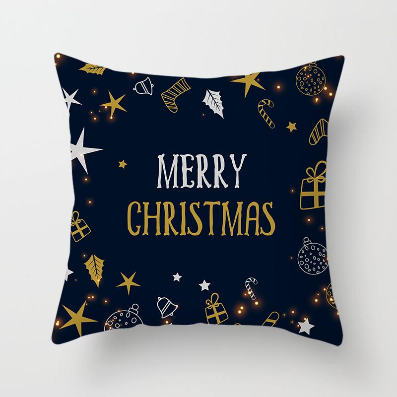 Creative Black and White Christmas Theme Pillowcase Holiday Gift Sofa Decoration Cushion Cover