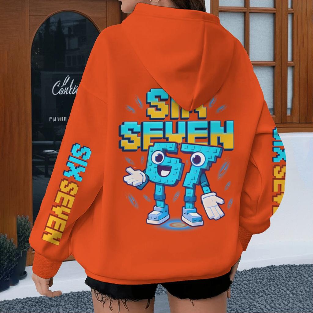 Y2K Six Seven Meme Gaming Kinder Kapuzenpullover Jungen Mädchen Langarm Kapuzenpullover Bedruckt mit Six Seven Lässige Streetwear Unisex Kleidung