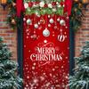 Christmas Door Cover Snowflake Background Banner Merry Christmas Decorations with Ball Design Photography Hanging Cover Photo Booth Props Decorations