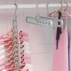3pcs Heavy-Duty Foldable 9-Hole Plastic Hangers - Space-Saving, Closet Organization, Room, Wardrobe, Home, and Dormitory Storage Solution