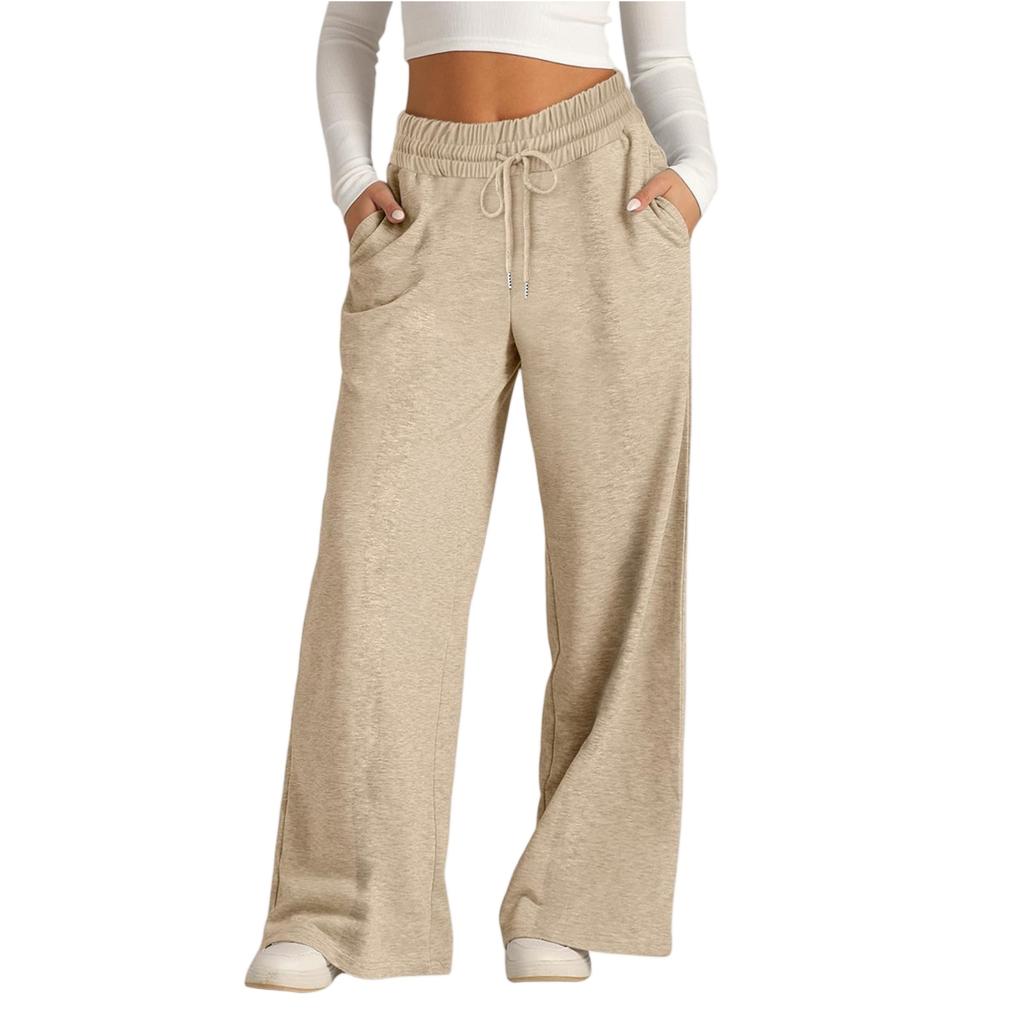 Women's Wide-leg Sweatpants Fashionable Drawstring Loose Sweatpants