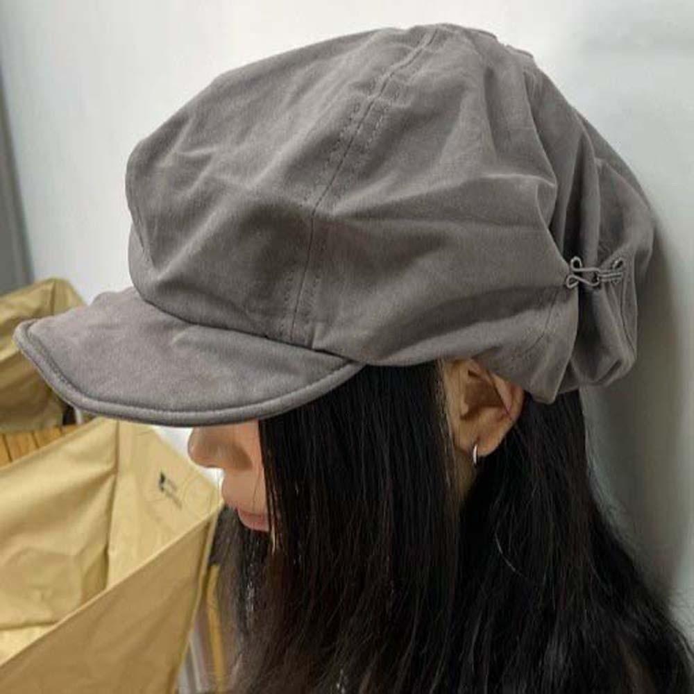 Street Style Retro Octagonal Hat Big Head Circumference Women Artist Hat Cloud Beret Cap  Women