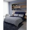 King Size Bedding Set - 1 Duvet Cover 240 X 220 Cm + 2 Pillowcases 60 X 60 Cm - 100% Reinforced Cotton - Dark Blue Stripes