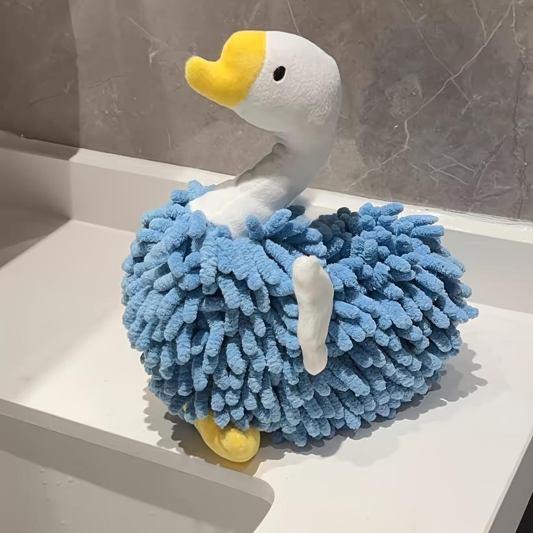 

1 шт. Очаровательное полотенце для кухни и ванной из полиэстера-шенилла в форме утки, Мягкое, Впитывающее, Настенное с желтым клювом и лапками, Идеально для домашних животных, Домашний декор, синий