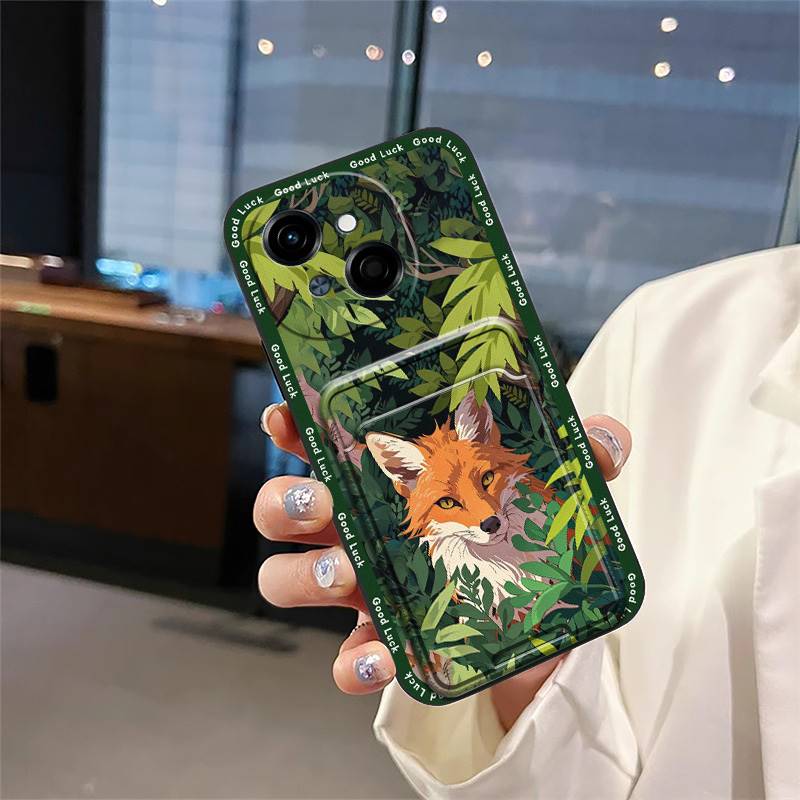Cover Cute Phone Case For Tecno POP9 4G/Spark GO 1/KL4 Card Bag Back Cover Durable Dirt-resistant Graffiti Soft Case TPU