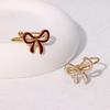 Stainless Steel Rings Romantic Bow Tie Adjustable Opening Ring for Women Jewelry Banquet Gift Non-Fading High-Quality Popular