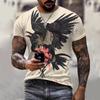 T-shirt Men's 3D Printed Bird Animal Ink Painting Pattern Summer Men And Women Fashion Casual Oversized Crew Neck T-shirt Top