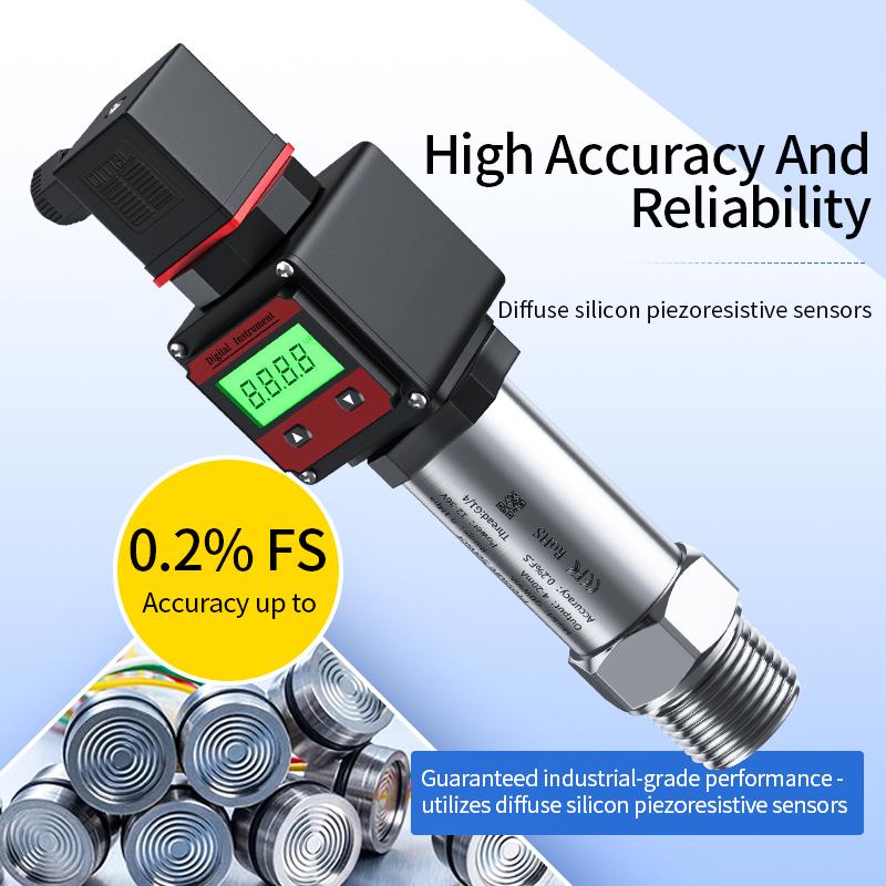 Pressure Transmitter 0-4bar 0-10bar 0-25bar 0-300bar Pressure Transducer 4-20mA 0-10V 0RS485 M20*1.5 Pressure Sensor (as the picture,0-250Bar)