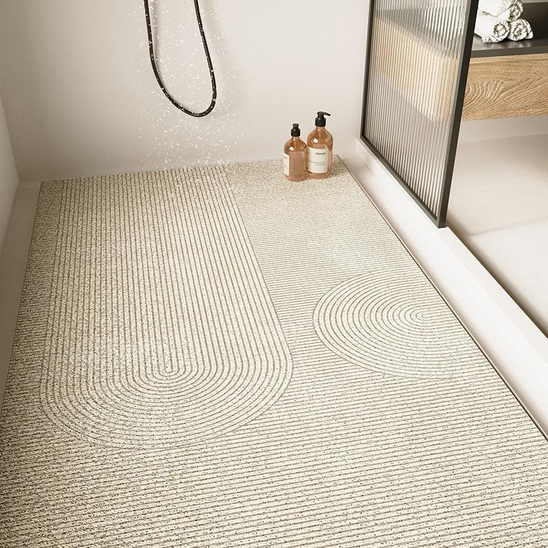Simple Bathroom Floor Mat, Dust Removal And Wear-Resistant Silk Ring Floor Mat, Large Size, Full Floor, Shower Mat, Dirt-Resistant And Non-Slip