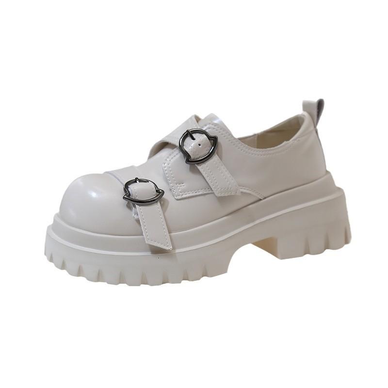 Platform muffin small leather shoes women's 2025 new spring Japanese college JK single shoes loafers Mary Jane women