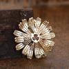 Blucome New Arrival Exquisite Quality Copper Brooches Flower Shape for Women Suit Derss Hijab Pins