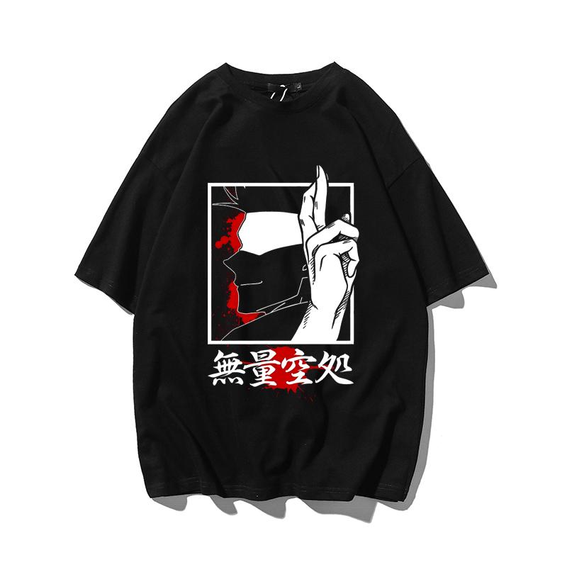 

Japanese Trendy Brand Animation Two-dimensional Spell Return To Fight Five Wushu Summer Male and Female Couples Short Sleeves S